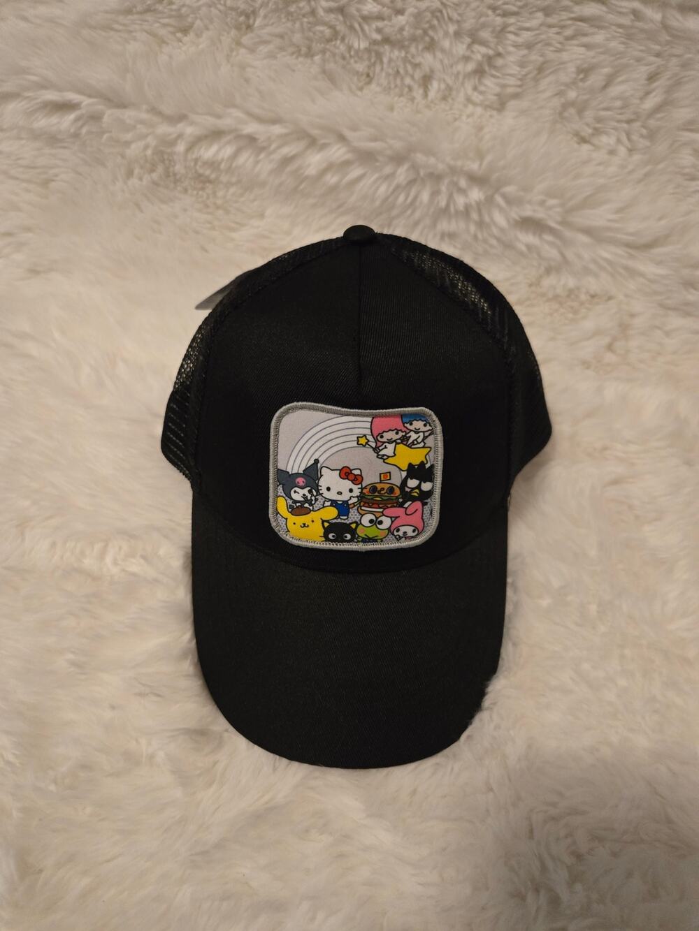 Sanrio Hello Kitty & Friends Black Trucker-Style Snapback Hat new with tag
